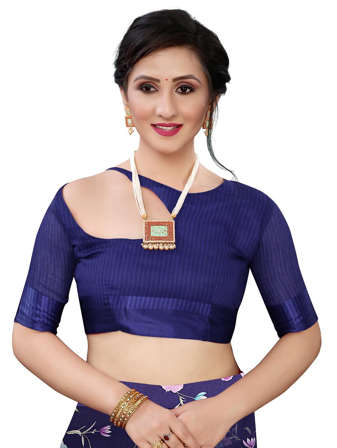 floral woven saree with blouse - 17794913 - Standard Image - 2