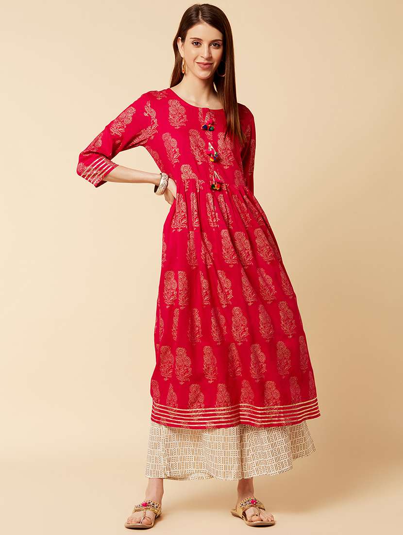 printed flared kurta