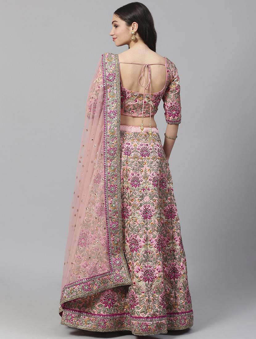 pink art silk aline lehenga - 17795697 - Standard Image - 2