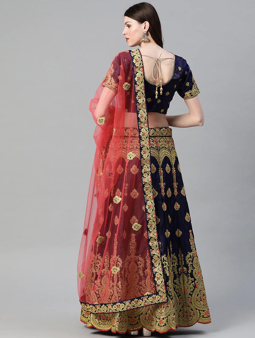 blue art silk aline lehenga - 17795749 - Standard Image - 2