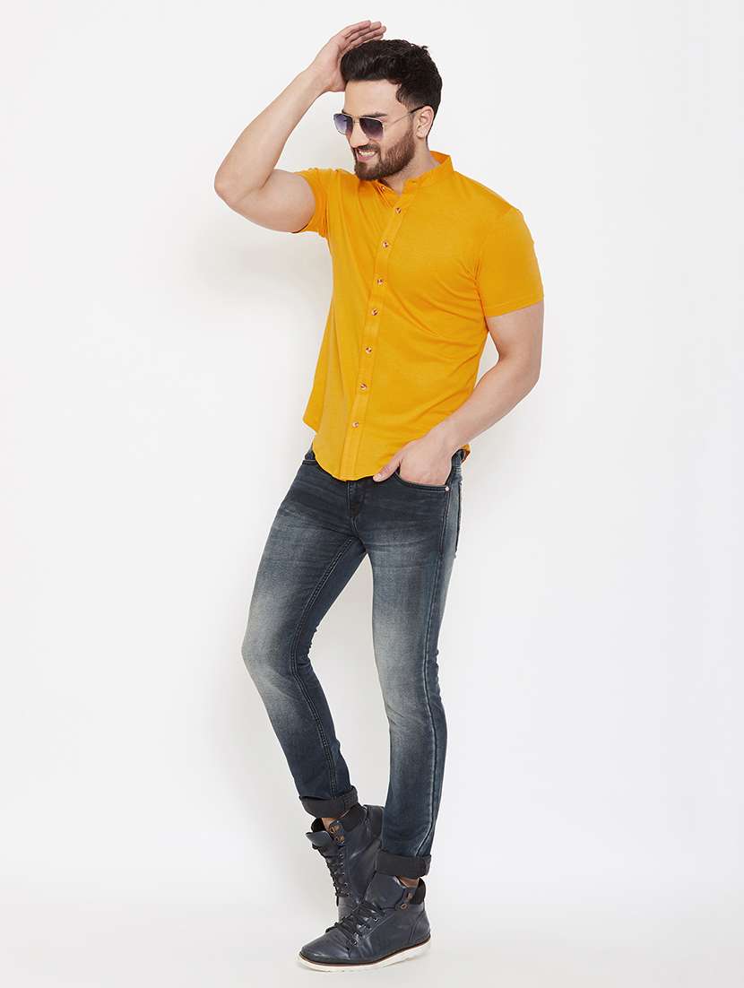men yellow regular fit casual shirt - 17796037 -  Standard Image - 2