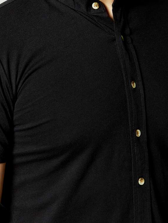 mens black slim fit casual shirt - 17796038 -  Standard Image - 2