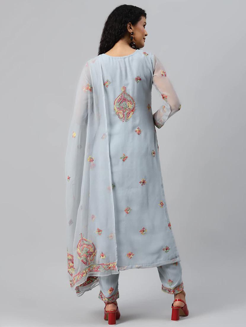 ada hand-embroidered grey unstitched suit - 17797452 - Standard Image - 2