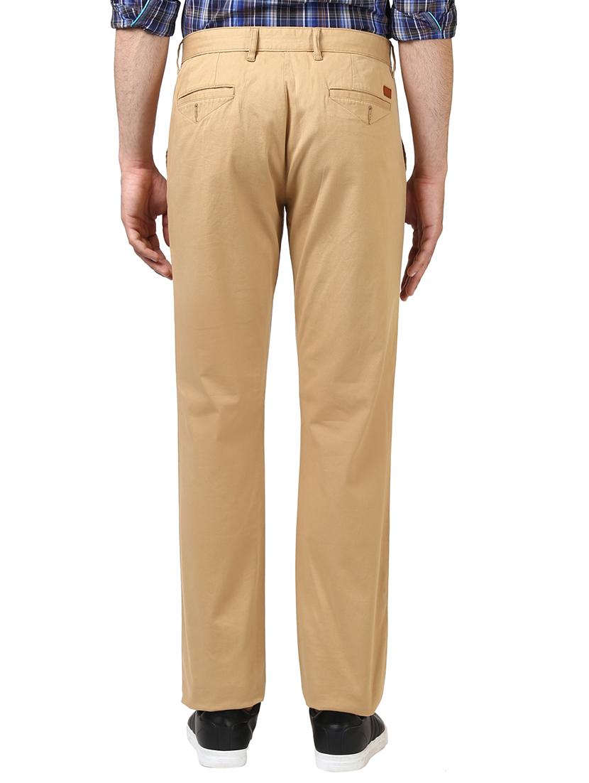 beige textured flat front casual trouser - 17798819 - Standard Image - 2
