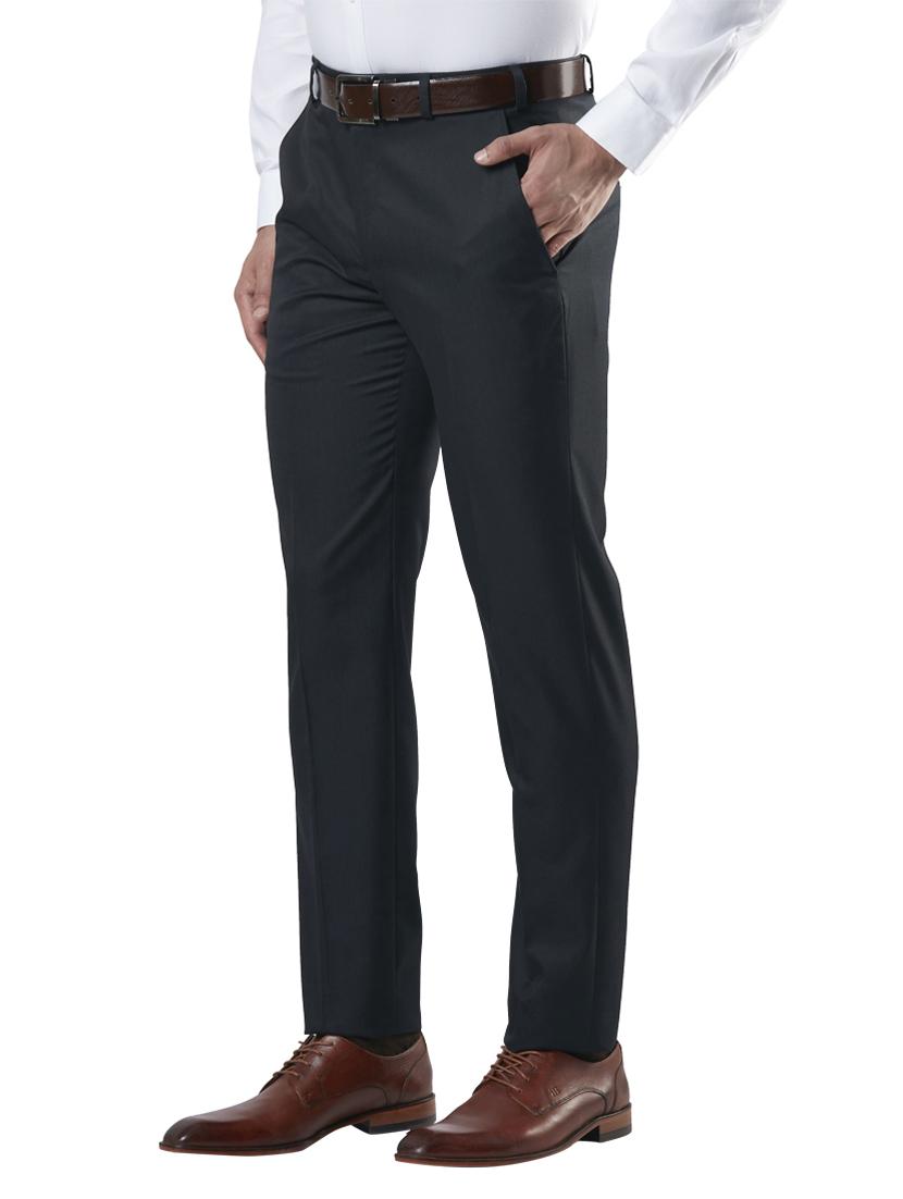 grey striped flat front formal trouser - 17799537 - Standard Image - 2