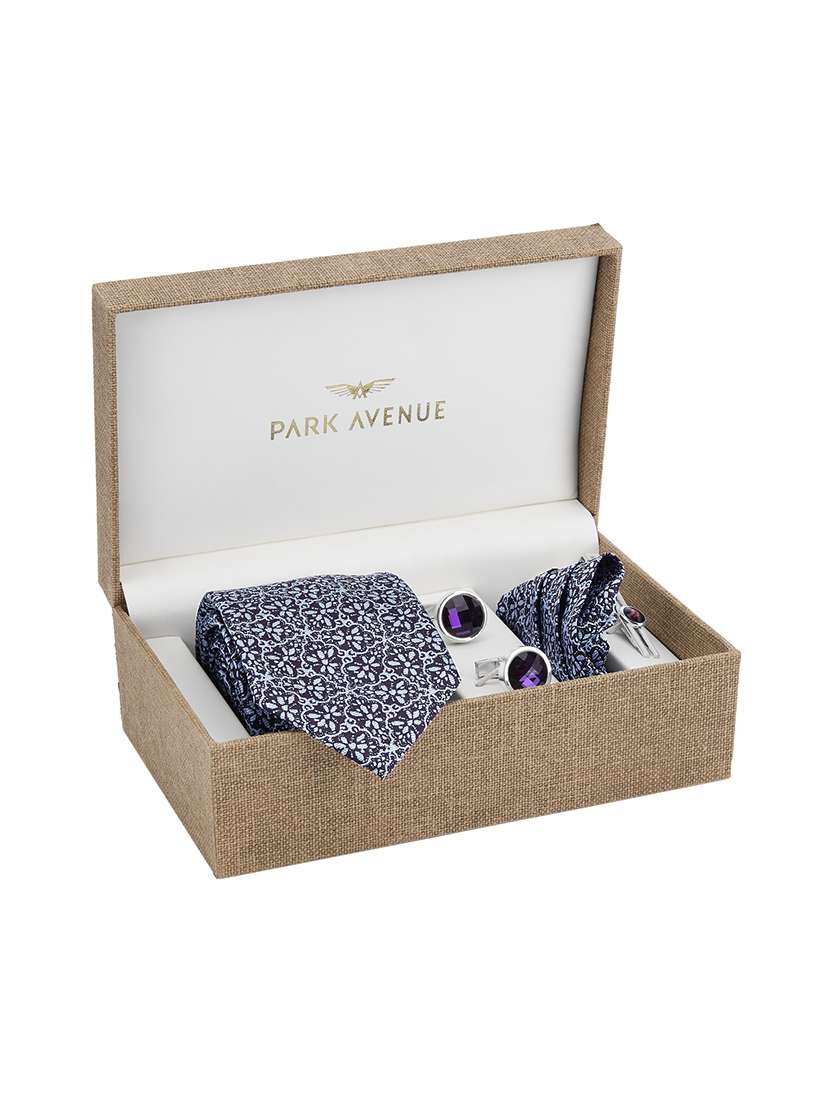 purple polyester bow  with cufflinks