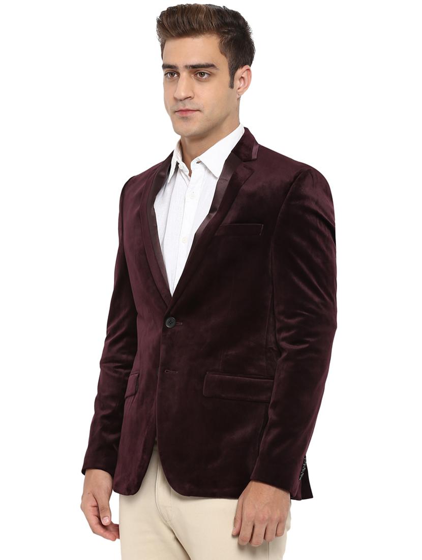 red solid single breasted formal blazer - 17800189 - Standard Image - 2