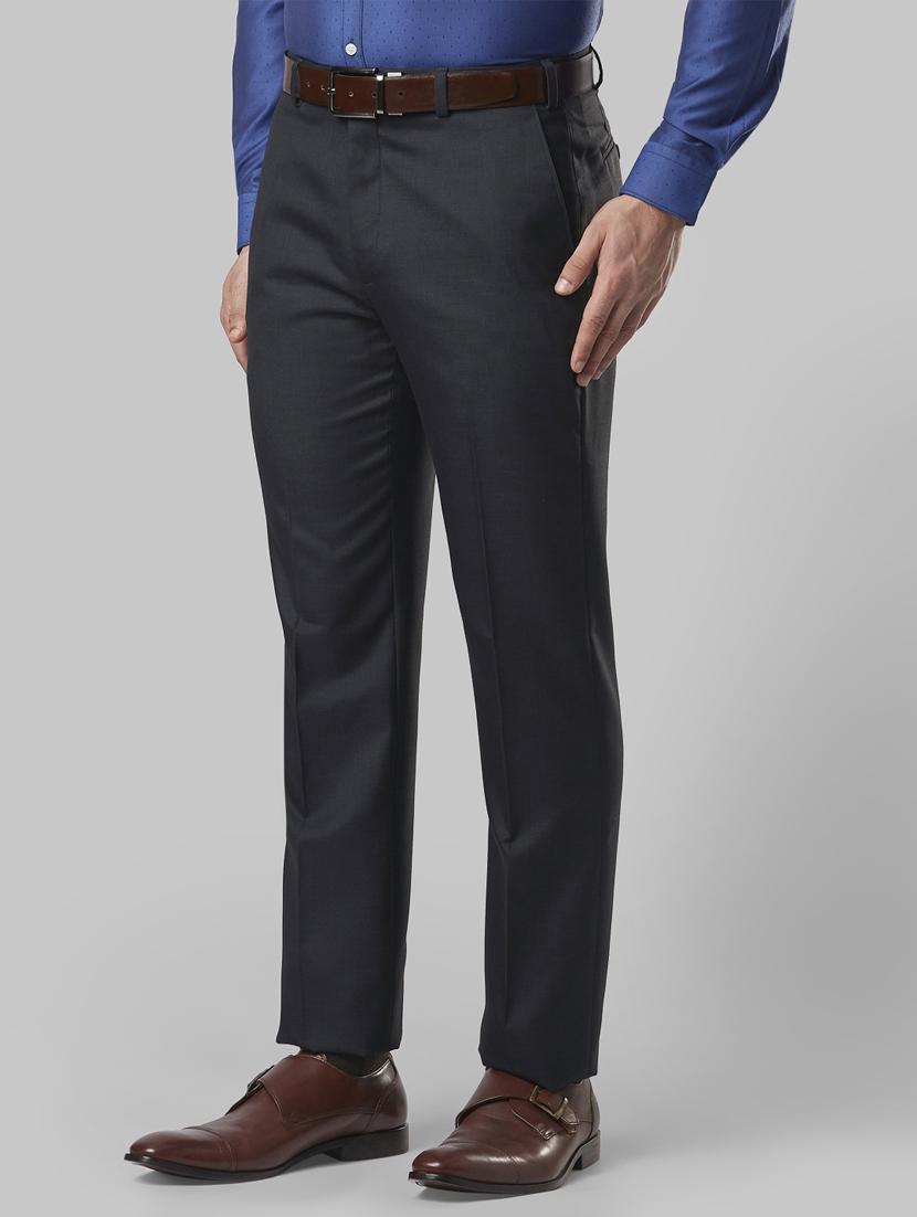 grey textured flat front formal trouser - 17800360 - Standard Image - 2