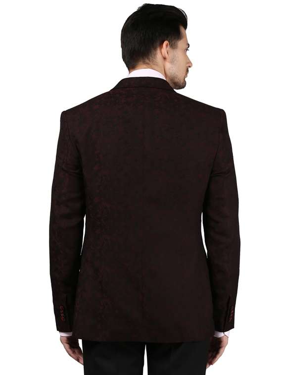red self design single breasted formal blazer - 17800412 - Standard Image - 2