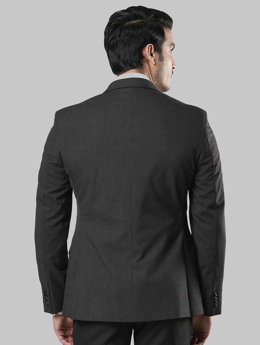 grey checkered single breasted formal blazer - 17800446 - Standard Image - 2