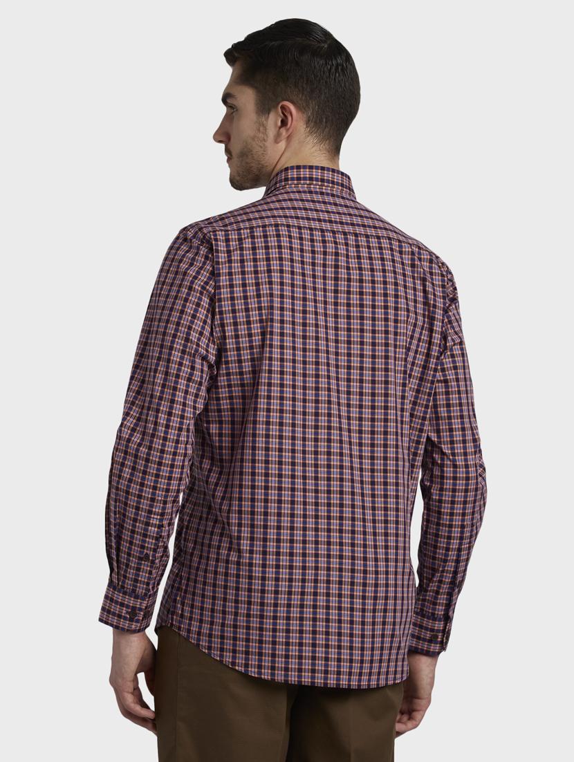 peach checkered casual shirt - 17801507 - Standard Image - 2