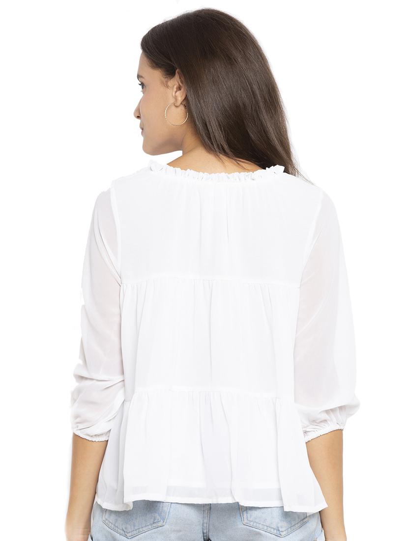 tie up neck solid top - 17801780 - Standard Image - 2