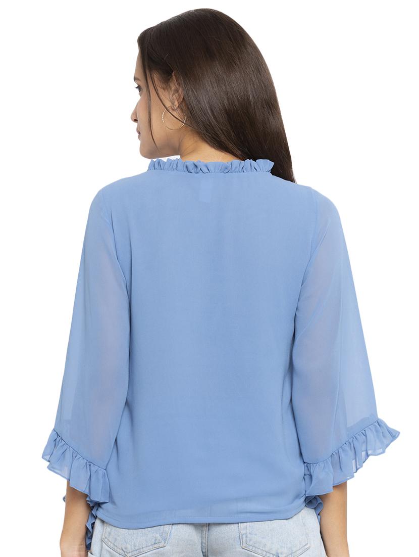 bell sleeved frill detail top - 17801799 - Standard Image - 2