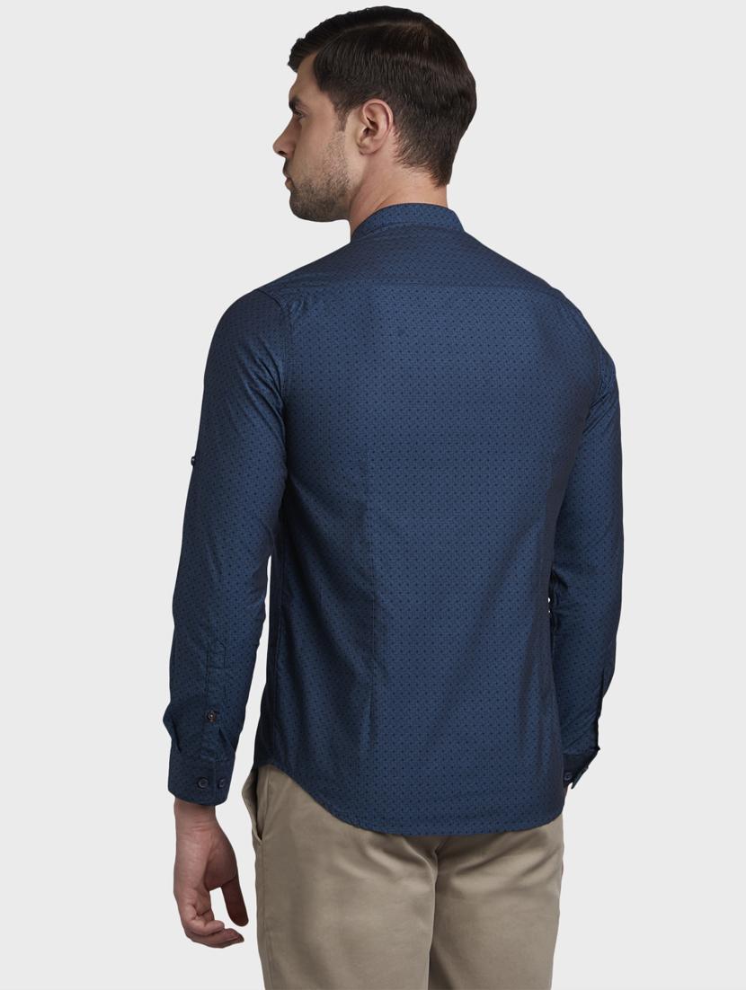 navy blue printed casual shirt - 17801884 - Standard Image - 2