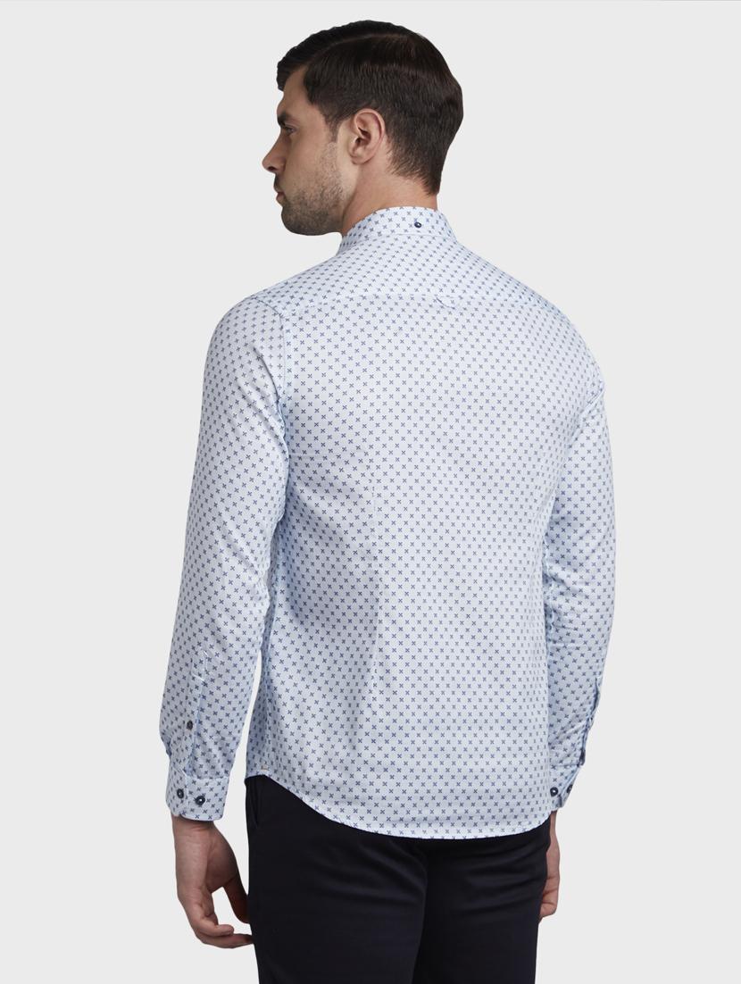 light blue printed casual shirt - 17801887 - Standard Image - 2