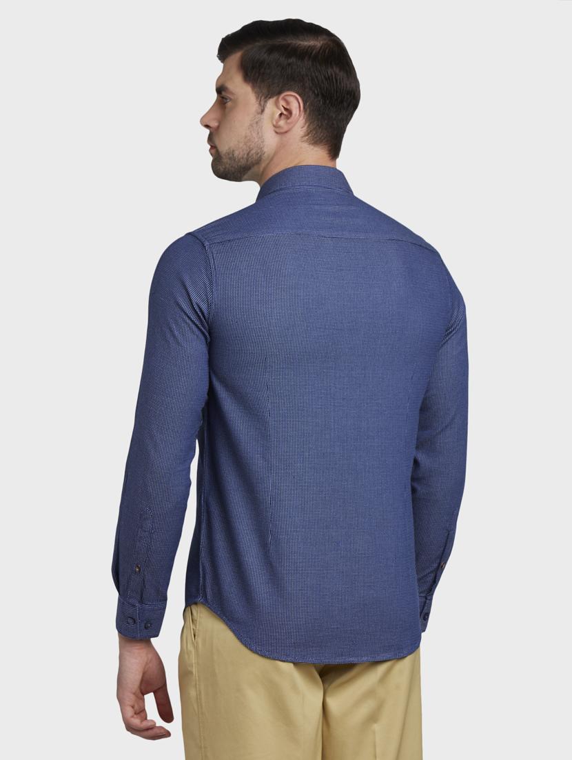 navy blue printed casual shirt - 17801902 - Standard Image - 2