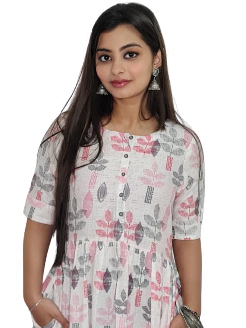 a line long women printed kurti - 17804073 - Standard Image - 2