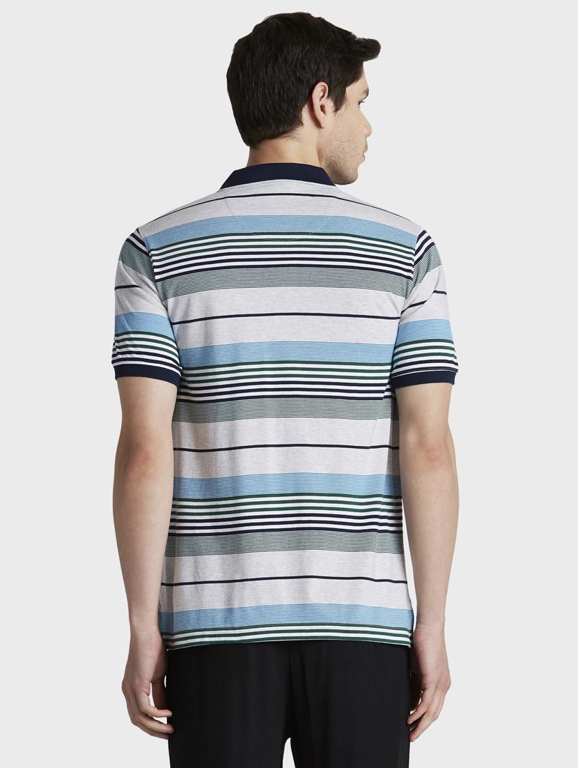 grey striped polo t-shirt - 17804781 - Standard Image - 2