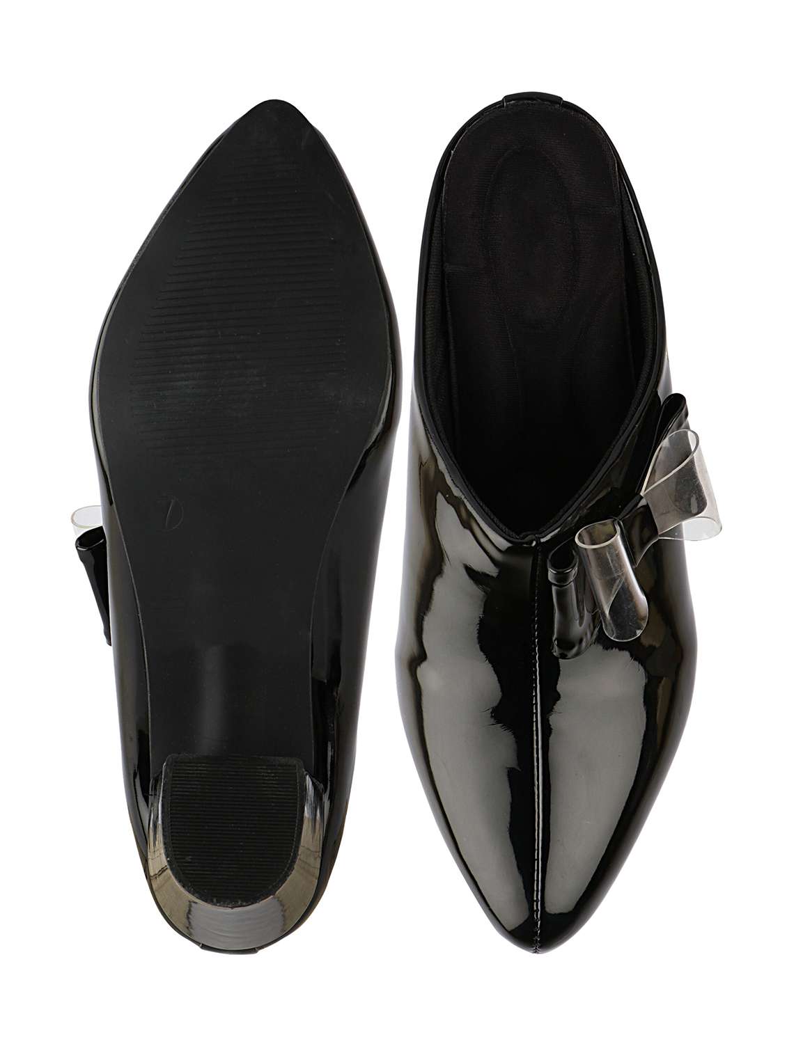 black synthetic slip on sandals - 17805805 -  Standard Image - 2