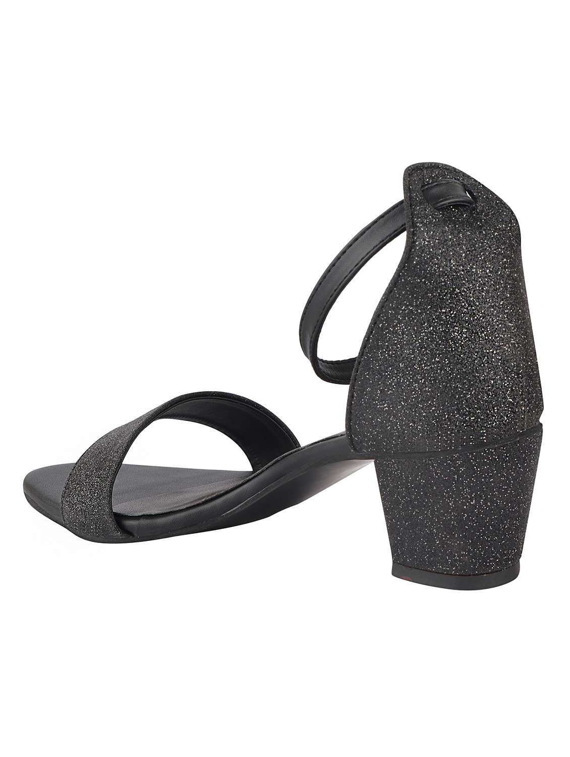 black synthetic ankle strap sandals - 17805806 -  Standard Image - 2