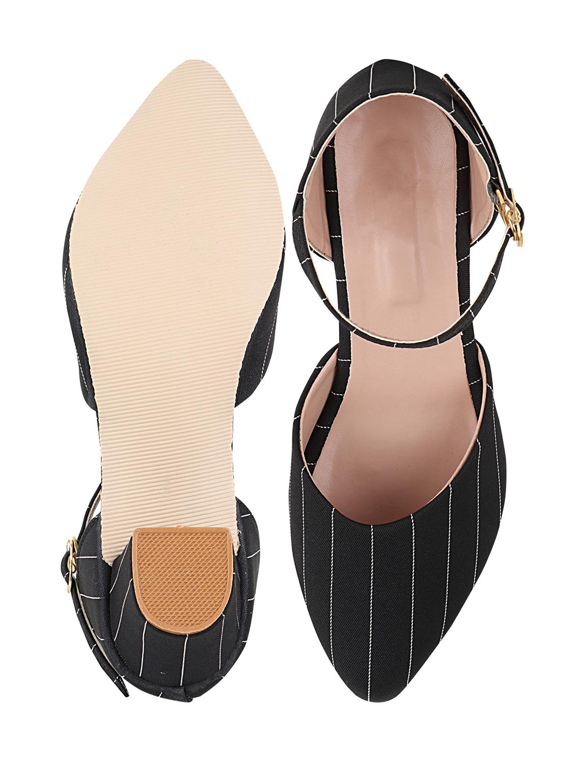 black synthetic ankle strap sandals - 17805820 - Standard Image - 2