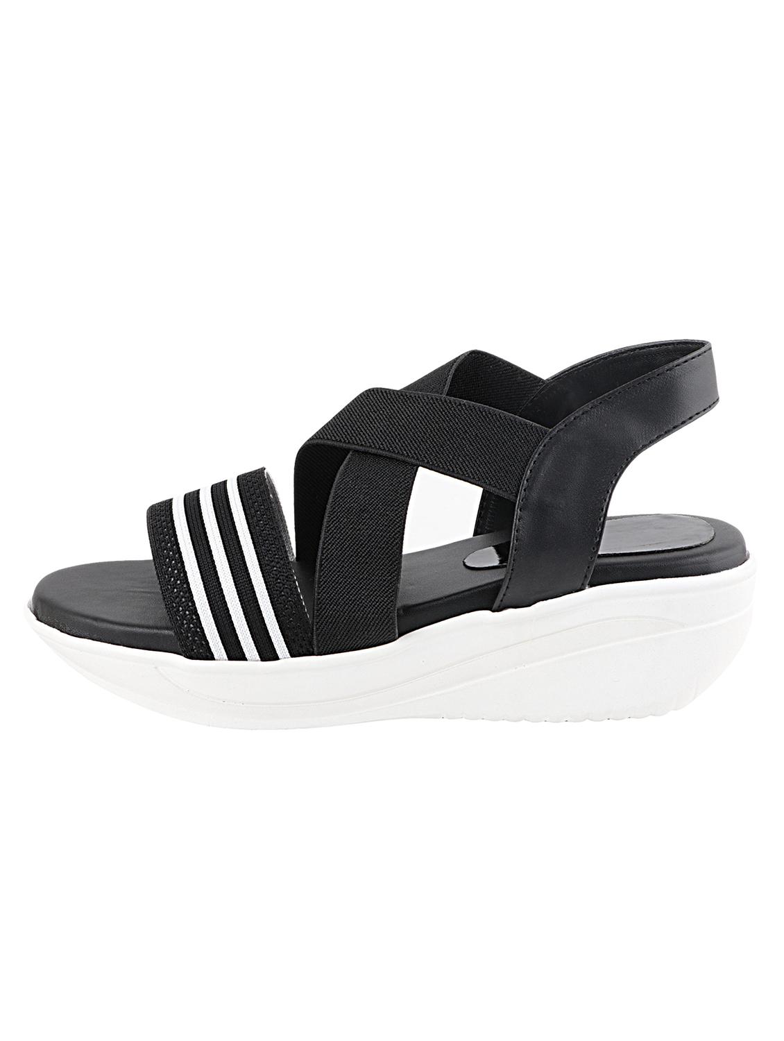 black synthetic back strap sandals - 17805836 - Standard Image - 2