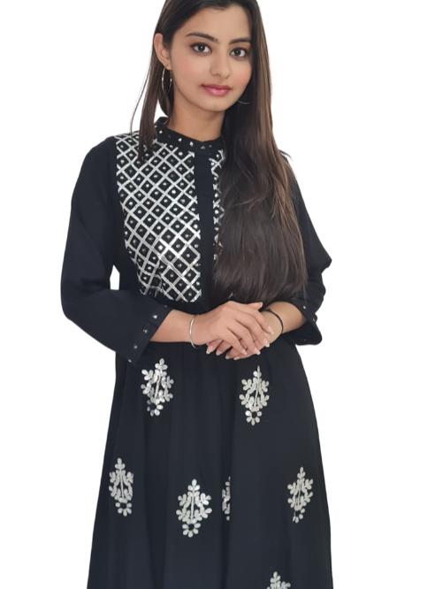 ethnic wear mandrine chinese neck 3/4 - 17805909 - Standard Image - 2