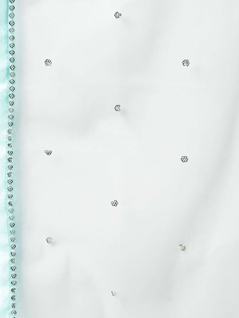 Light Blue Net Flared Lehenga