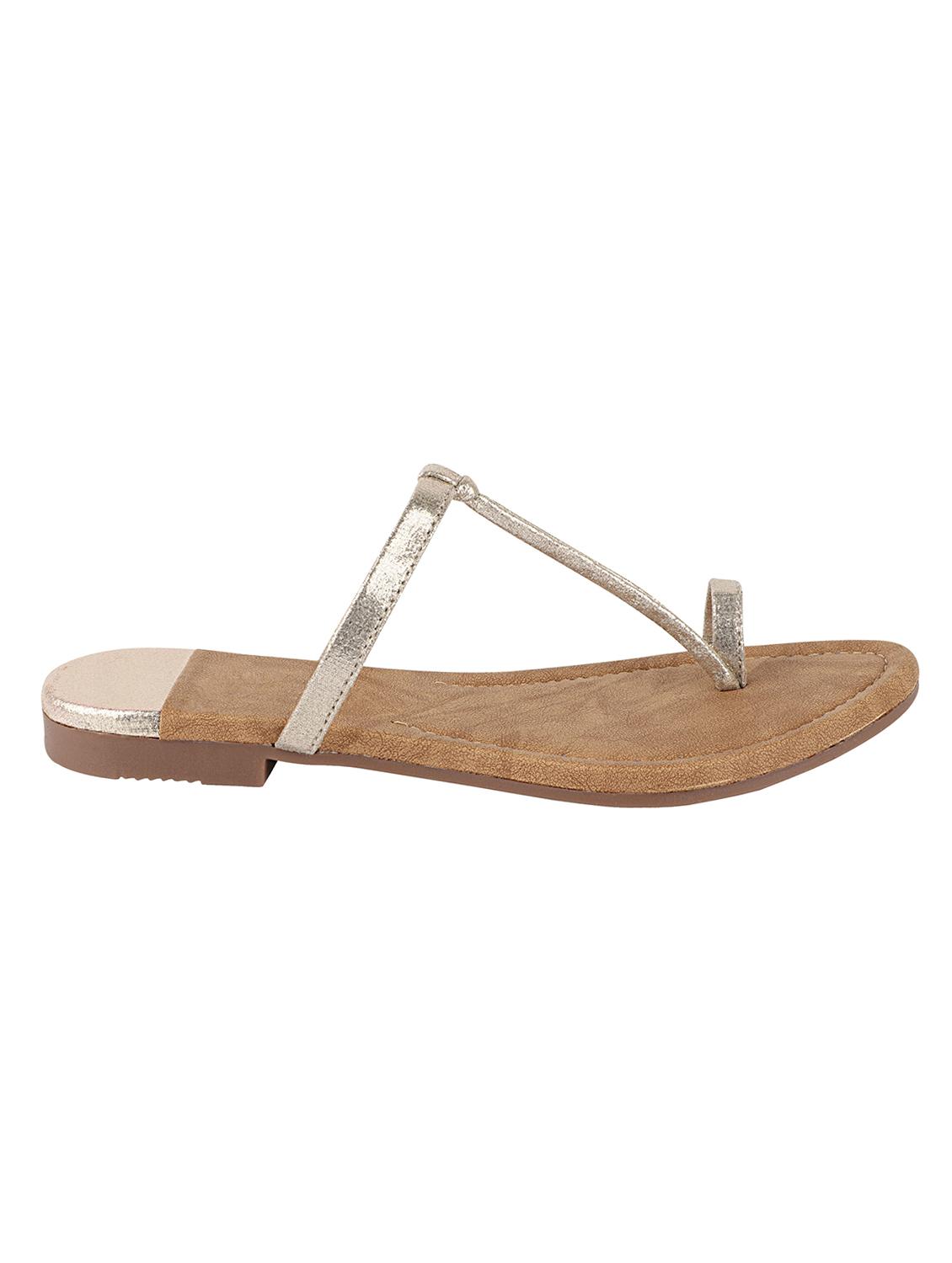 gold one toe flats - 17806232 - Standard Image - 2