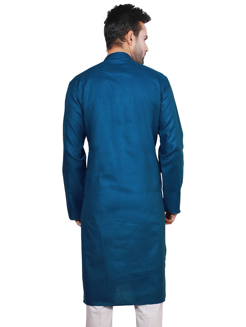 teal solid long kurta - 17806670 - Standard Image - 2