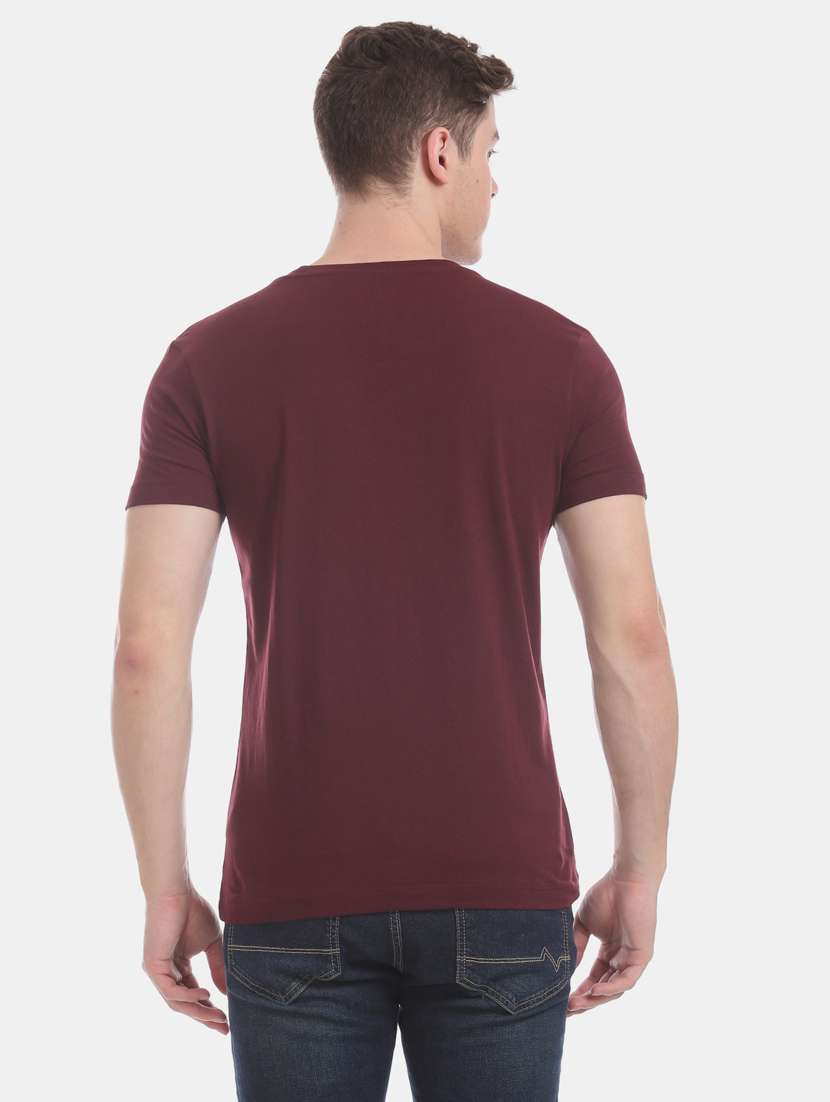 maroon printed t-shirt - 17807733 - Standard Image - 2
