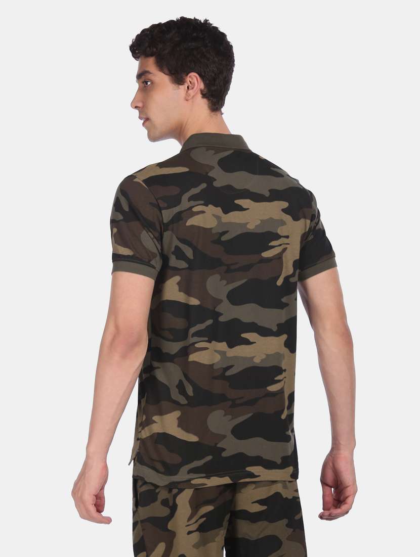 olive green camouflage polo t-shirt - 17807978 -  Standard Image - 2