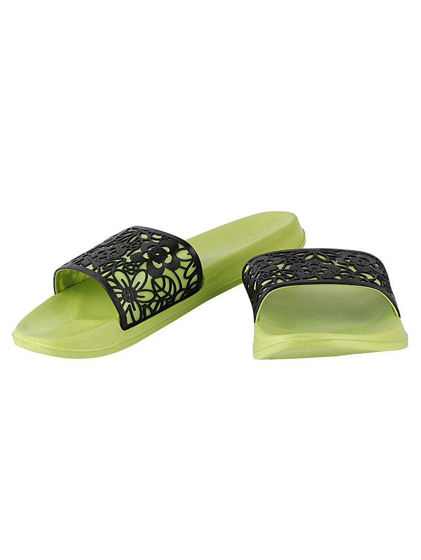 green synthetic slides flip flops - 17808271 - Standard Image - 2