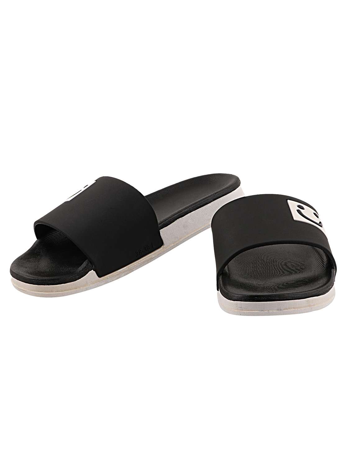 black slip on slides - 17808307 - Standard Image - 2