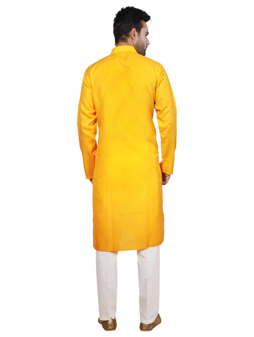 yellow solid kurta pyjama set - 17809533 - Standard Image - 2