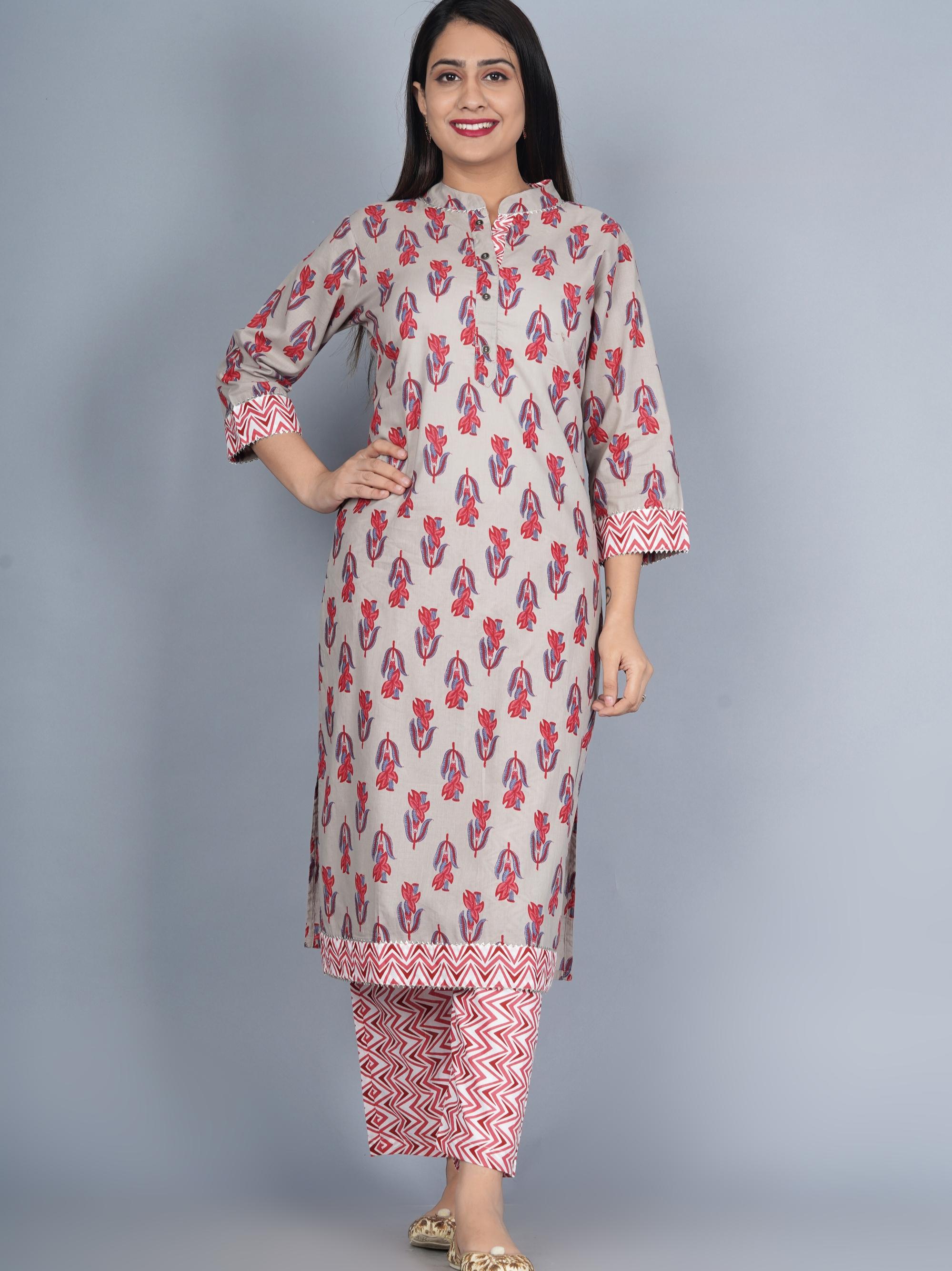 equin crafts women's cotton printed collared - 17810033 - Standard Image - 2