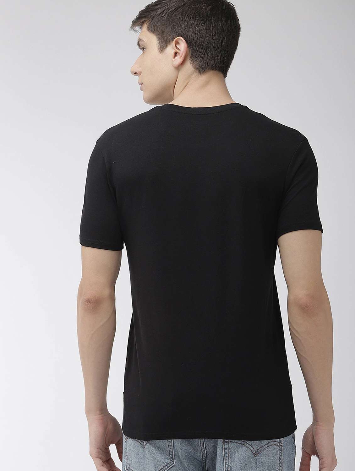 black front print t-shirt - 17810179 - Standard Image - 2