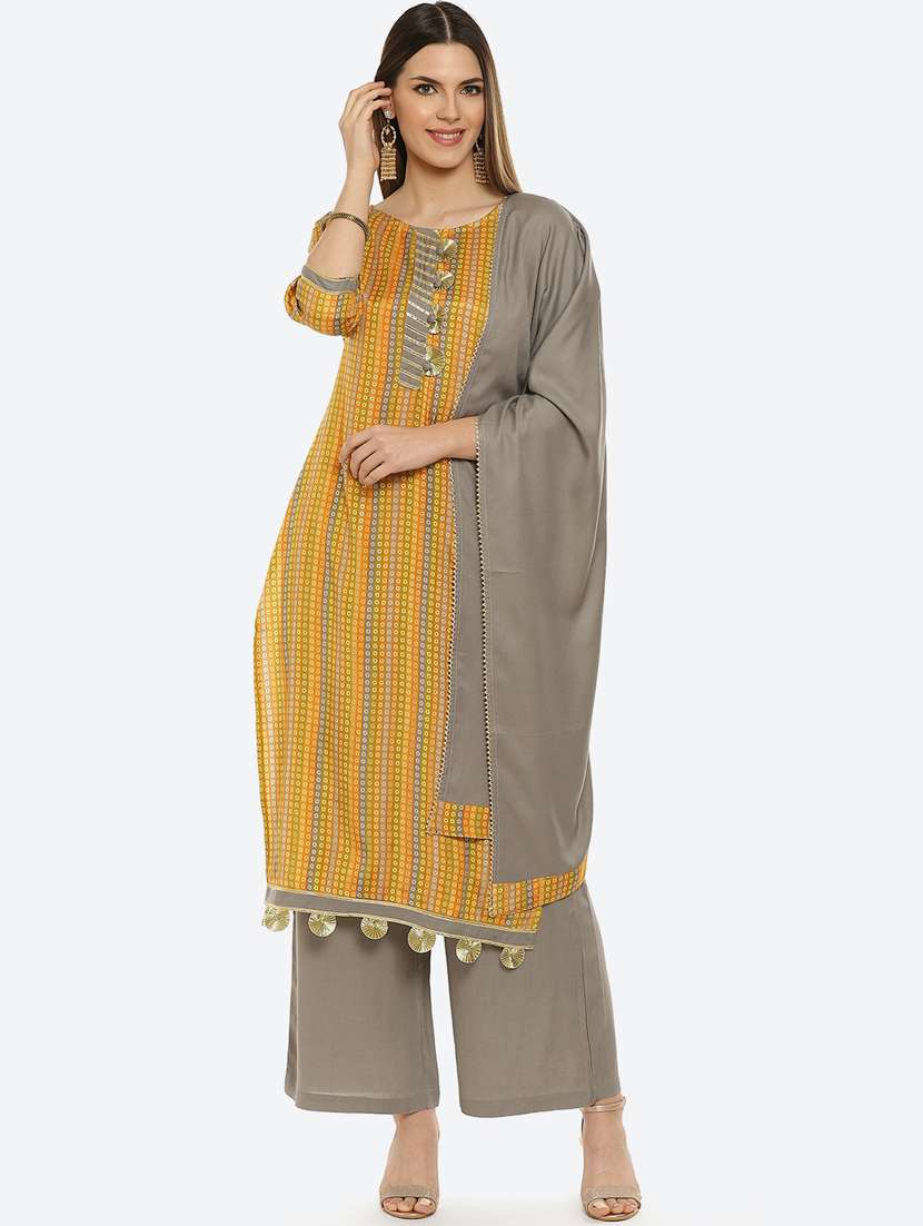 multi colored kurta palazzo set