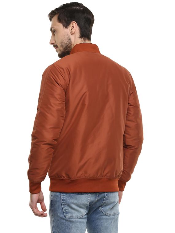 brown solid casual jacket - 17812184 - Standard Image - 2