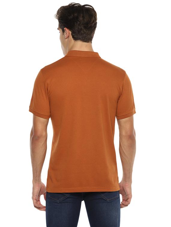 orange self design polo t-shirt - 17812215 - Standard Image - 2
