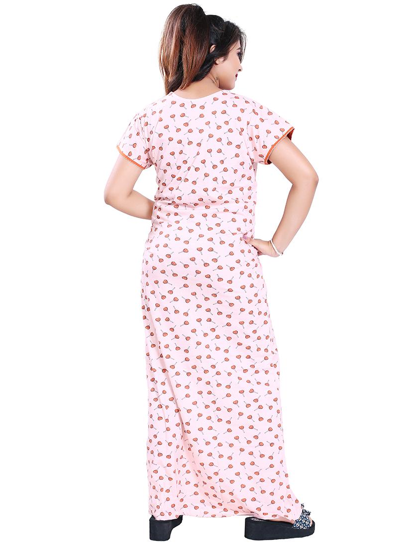 v-neck printed nighty - 17812509 - Standard Image - 2