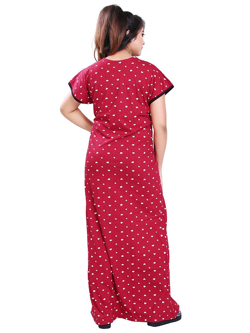round neck printed nighty - 17812511 - Standard Image - 2