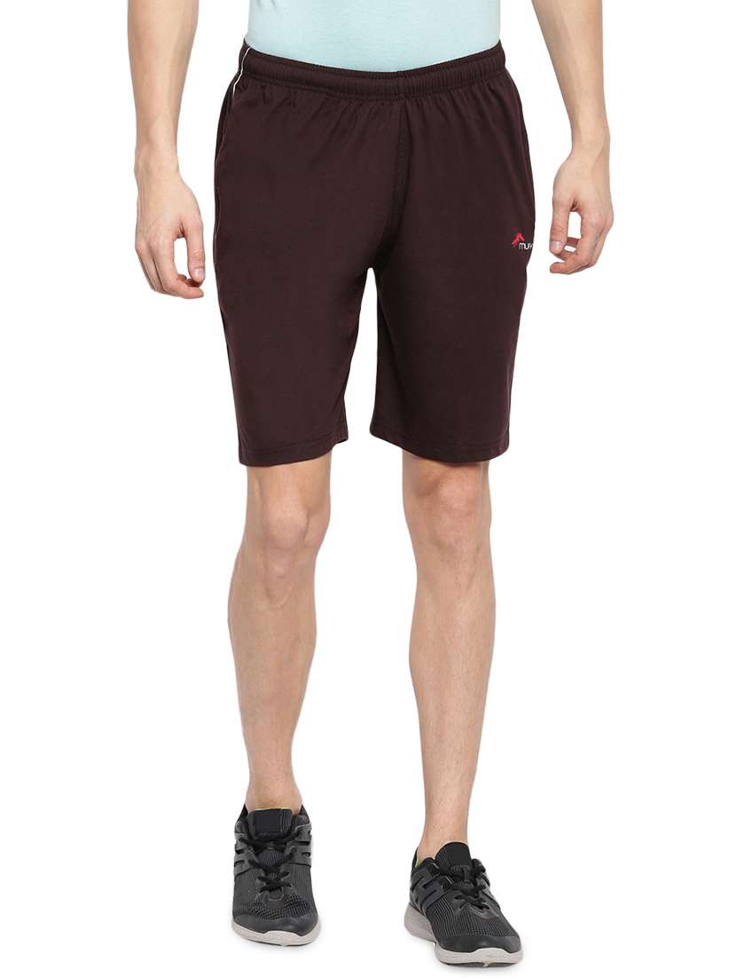 brown side striped shorts