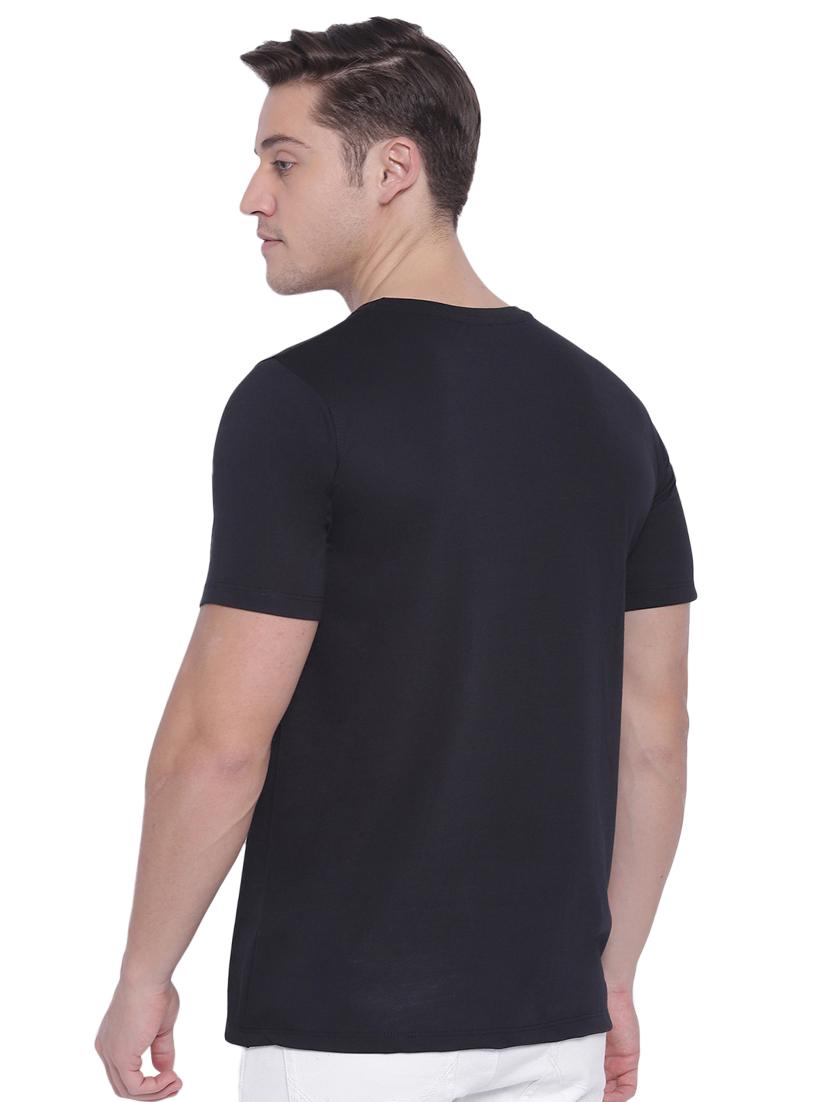 black chest print t-shirt - 17812875 - Standard Image - 2