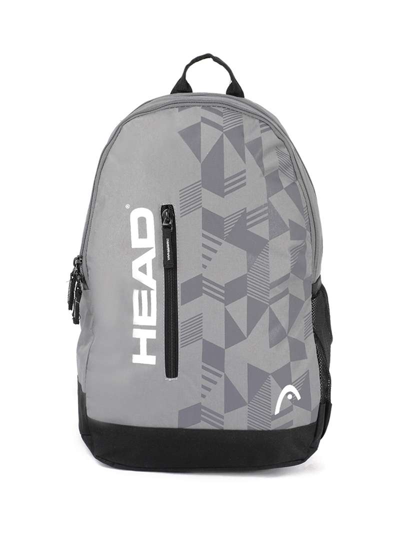 grey polyester backpack