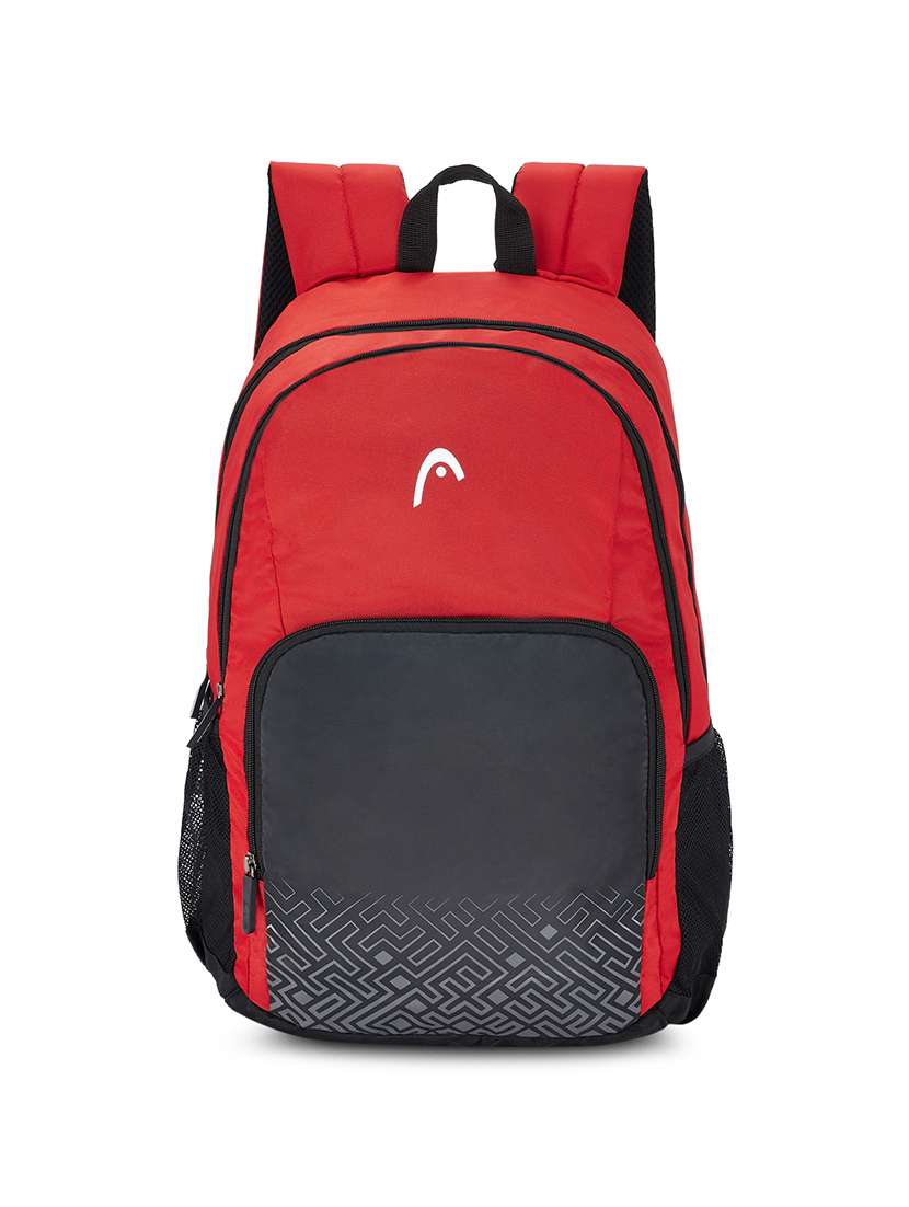 red  polyester backpack