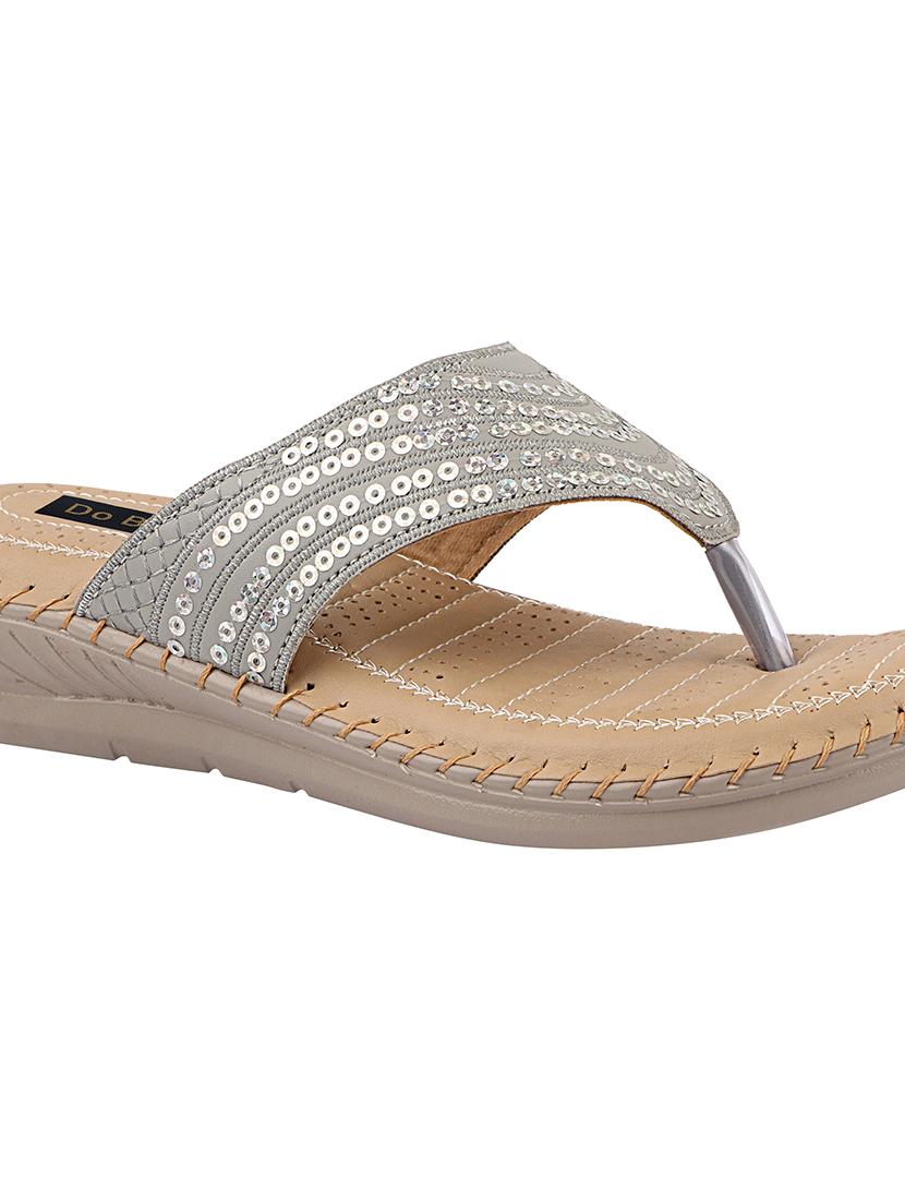 grey synthetic toe separator sandals - 17815014 - Standard Image - 2