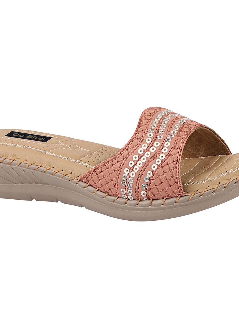 pink synthetic slip on sandals - 17815016 - Standard Image - 2