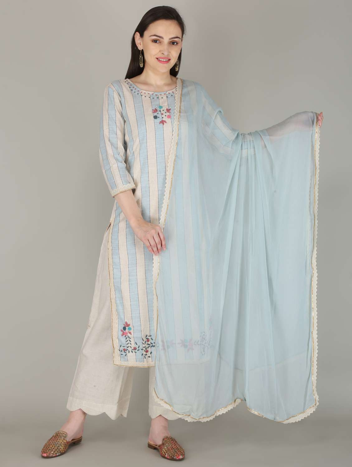printed kurta palazzo set