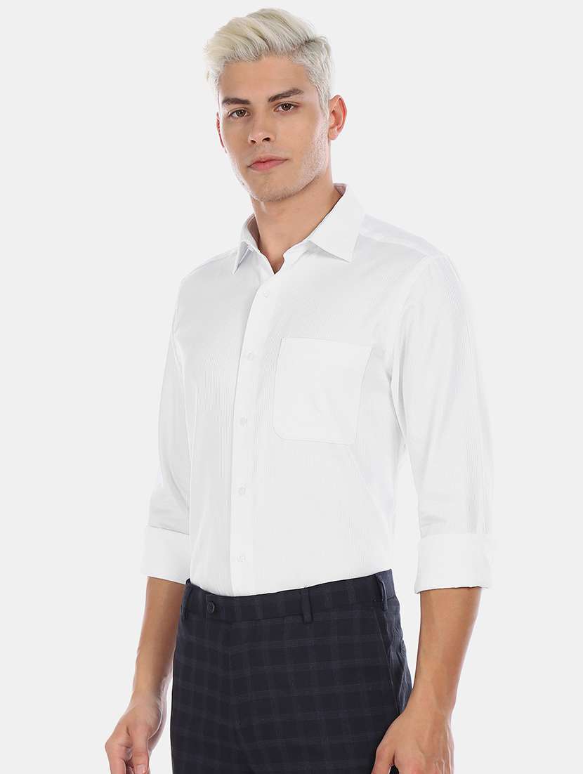 white striped formal shirt
